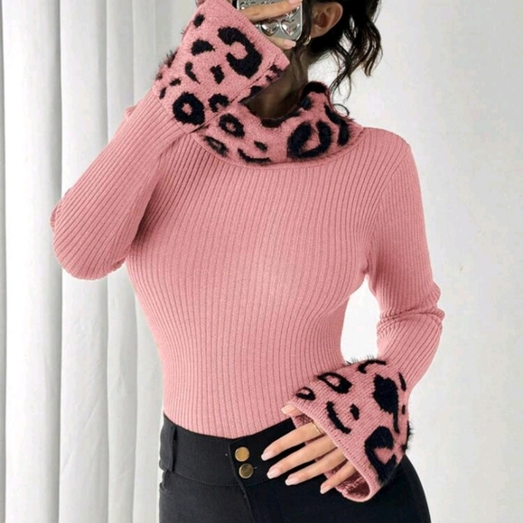 Autumn/Winter Versatile European American Style Leopard Print Sweater - Picture 1 of 7